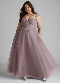 Azazie Luxi Bridesmaid Dresses Dusk A-Line Pleated Tulle Dress image6