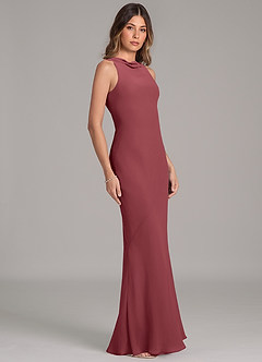 Azazie Allettie Bridesmaid Dresses Merlot Mermaid Chiffon Dress image5