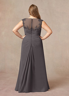 Azazie Libby Mother of the Bride Dresses Steel Grey A-Line Scoop Sequins Chiffon Dress image8