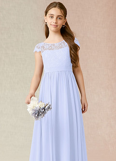 Azazie Silvermist Junior A-Linie Plissee Chiffon Kleid Lavendel image6