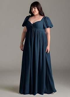 Azazie Madisynn Maternity Bridesmaid Dresses Bow Chiffon Floor-Length Dress image8