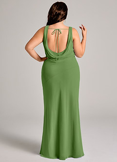Azazie Rylina Bridesmaid Dresses Basil Mermaid Pleated Chiffon Dress image11