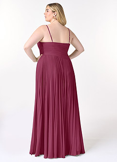 Azazie Vini Bridesmaid Dresses Mulberry A-Line V-Neck Pleated Chiffon Dress image8