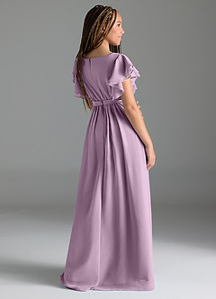 Azazie Daphne Junior Wisteria A-Line Pleated Chiffon Dress image5