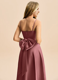 Azazie Rumi Junior Klä av A-Line i Stretch Satin Plisserad image6