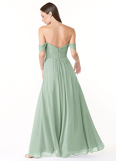 Azazie Millie Bridesmaid Dresses Agave A-Line Sweetheart Neckline Chiffon Convertible Dress image5