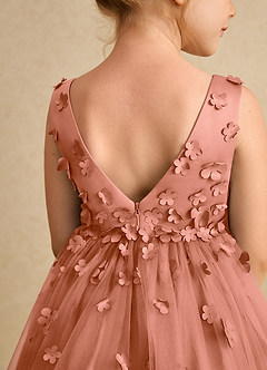 Azazie Lana Flower Girl Dresses MAI TAI A-Line Sleeveless Matte Satin Dress image7