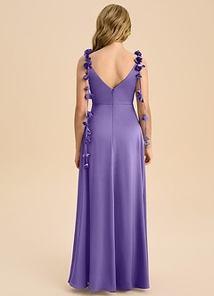 Azazie Gumdrop Junior Tahiti Empire Pleated Stretch Satin Dress image7