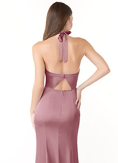 Azazie Emeria Bridesmaid Dresses Vintage Mauve Mermaid Pleated Stretch Satin Dress image3