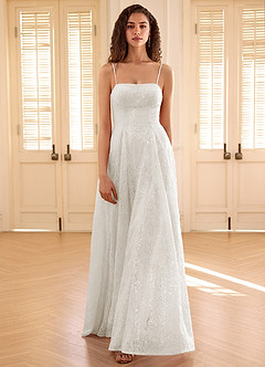 Gleavia Weiß Pailletten-Abendkleid in A-Linie image5