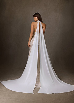 Azazie Kaiyana Abiti da Sposa Abito Tubino in Pizzo Collo Alto Diamante Bianco Nudo image2