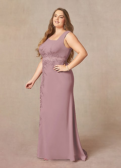 Azazie Juliane vestidos de madre de la novia Vestido de Rosa Polvorienta de Encaje de Sirena con Lentejuela image8
