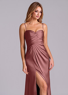 Azazie Sabrine Final Sale Amethyst A-Line Sweetheart Neckline Stretch Satin Dress image6