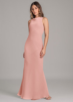 Azazie Allettie Robes de demoiselle d'honneur Robe Sirène en Mousseline de soie Rosette image3