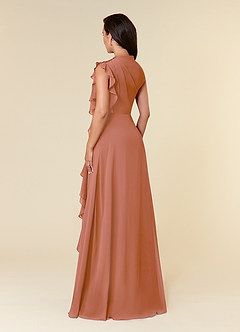 Azazie Narine Mother of the Bride Dresses MAI TAI A-Line High Neckline Pleated Chiffon Dress image4