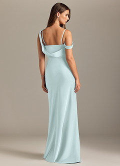 Azazie Madelyn Bridesmaid Dresses Sea Glass Mermaid Off the Shoulder Stretch Satin Convertible Dress image2