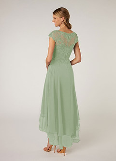 Azazie Shonda Mother of the Bride Dresses Dusty Sage Lace Chiffon Dress image8