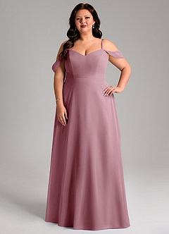 Azazie Marley Bridesmaid Dresses Vintage Mauve A-Line Off the Shoulder Chiffon Convertible Dress image11