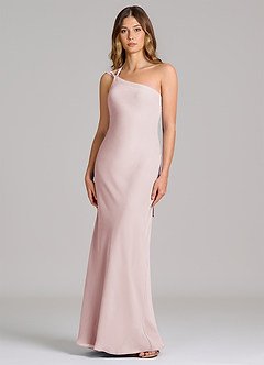 Azazie Monroe Suknie dla druhen Osłona Jedno ramię Szyfon Do ziemi Sukienka image1