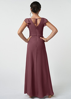Azazie Claudine Junior Sangria A-Line Pleated Chiffon Dress image2