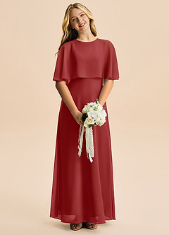 Azazie Maris Junior Abito A-Line in Chiffon Ruggine image4