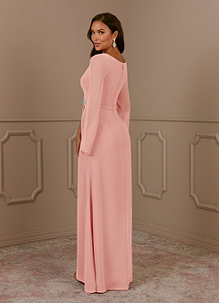 Azazie Belinda Mother of the Bride Dresses Rosette A-Line V-Neck Pleated Chiffon Dress image4