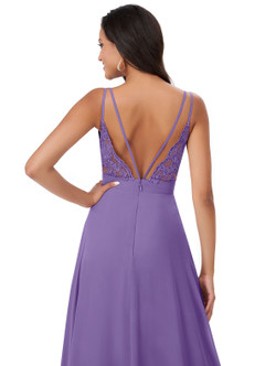 Azazie Lennon Brautjungfernkleider A-Linie Spitze Chiffon Kleid Tahiti image2