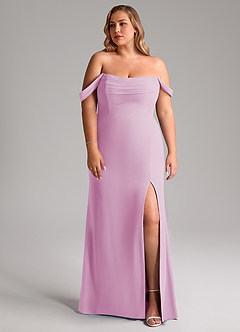 Azazie Saige Bridesmaid Dresses Candy Pink A-Line Off the Shoulder Chiffon Convertible Dress image10