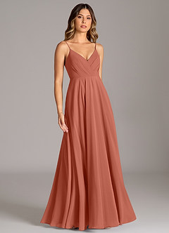 Azazie Amani Suknie dla druhen Linia A Pofałdowany Szyfon Do ziemi Sukienka image5