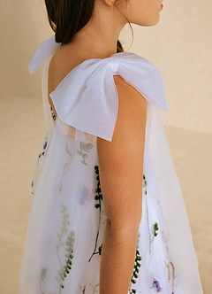 Azazie Prunella Abiti da Ragazza di Fiori Abito A-Line in Tulle Pizzo Lavanda image6
