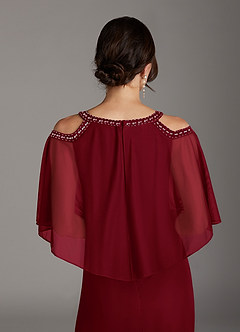 Azazie Junibee Mother of the Bride Dresses Burgundy Sheath Sequins Mesh Dress image6