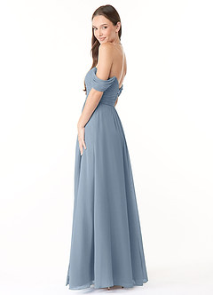 Azazie Millie Final Sale Dusty Blue A-Line Sweetheart Neckline Chiffon Convertible Dress image6