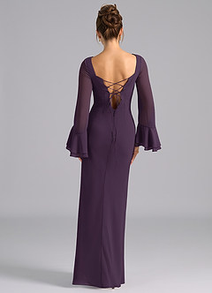 Azazie Leone Bridesmaid Dresses Plum Mermaid Corset Chiffon Dress image6