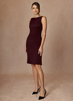 front Kennedy Cabernet Sukienka Ze Stretchem Strukturalnym