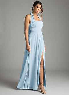 Azazie Tamira Suknie dla druhen Linia A Pofałdowany Szyfon Do ziemi Sukienka image7