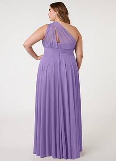 Azazie Charlize Bridesmaid Dresses Tahiti A-Line One Shoulder Mesh Dress image7