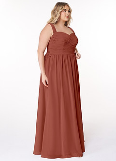 Azazie Zapheira Bridesmaid Dresses Auburn A-Line Ruched Chiffon Dress image9