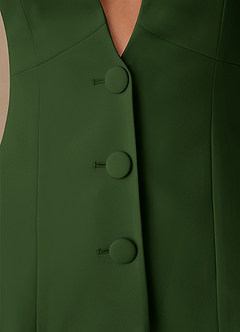 front Elara Olive Refined Weave Tailored Blazer