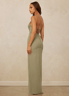 Christian Siriano Bridal for Azazie 1003 Bridesmaid Dresses Moss Green Sheath One Shoulder Chiffon Dress image7