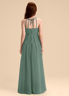 Azazie Arianthe Junior Eucalyptus A-Line Pleated Chiffon Dress image2