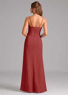 Azazie Jenine Bridesmaid Dresses Rust Mermaid Strapless Chiffon Dress image7