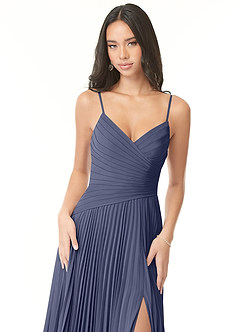 Azazie Vini Bridesmaid Dresses Stormy A-Line V-Neck Pleated Chiffon Dress image6