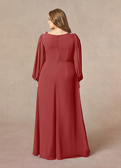 Azazie Gypsy Mother of the Bride Dresses Rust A-Line V-Neck Sequins Chiffon Dress image8