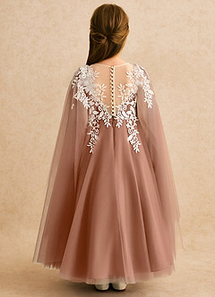 Azazie Dandelion Flower Girl Dresses Bronzer Ball-Gown Lace Dress image2