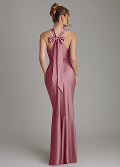 Azazie Reign Bridesmaid Dresses Vintage Mauve Mermaid Pleated Stretch Satin Dress image2