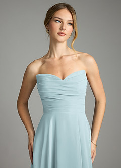 Azazie Ayla Abiti da Damigella Abito A-Line in Chiffon Scollo a Cuore Nebbia image4