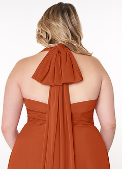 Azazie Fifi Bridesmaid Dresses Burnt Orange A-Line Strapless Chiffon Convertible Dress image14