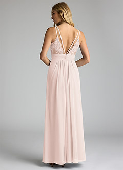 Azazie Maren Allure Abiti da Damigella Abito A-Line in Chiffon con Scollo a V in Pizzo Petalo Di Rosa image5