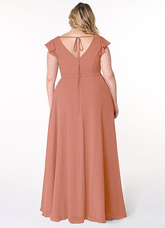 Azazie Claudine Jurken voor bruidsmeisjes Jurk van Chiffon met A-Lijn Fladdermouw Meer Gesneden image8