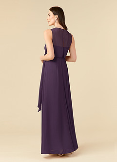 Azazie Marchioness Mother of the Bride Dresses Plum A-Line Scoop Pleated Chiffon Dress image4